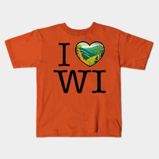 I Heart Wisconsin Design Kids T-Shirt